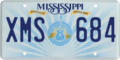 MS license plate XMS684