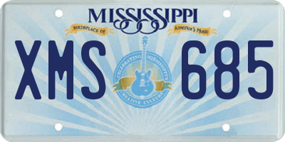 MS license plate XMS685