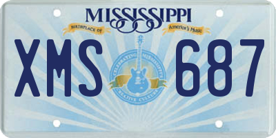 MS license plate XMS687