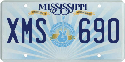MS license plate XMS690