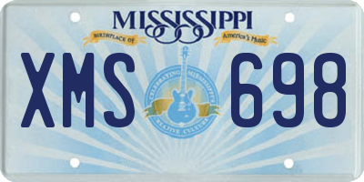 MS license plate XMS698