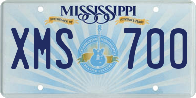MS license plate XMS700