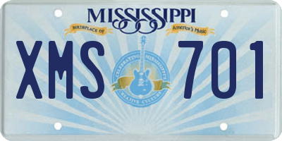 MS license plate XMS701