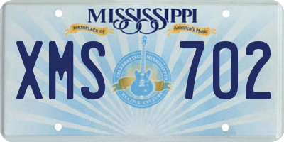 MS license plate XMS702