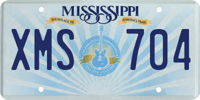 MS license plate XMS704