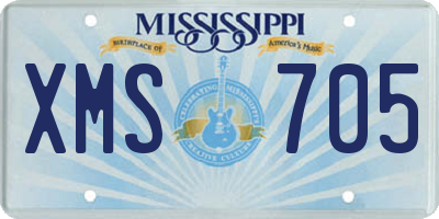 MS license plate XMS705