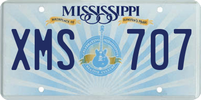 MS license plate XMS707