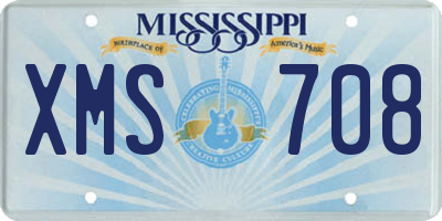 MS license plate XMS708