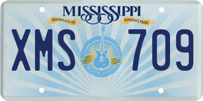 MS license plate XMS709