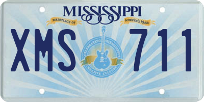 MS license plate XMS711
