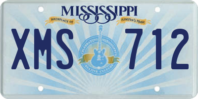 MS license plate XMS712