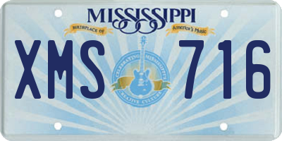 MS license plate XMS716
