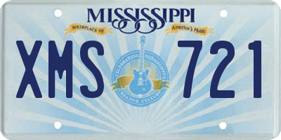 MS license plate XMS721