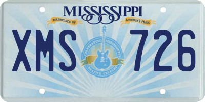 MS license plate XMS726