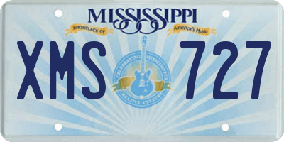 MS license plate XMS727