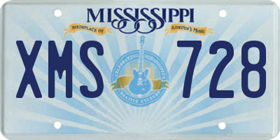 MS license plate XMS728
