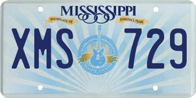 MS license plate XMS729
