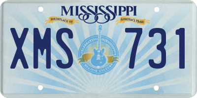 MS license plate XMS731