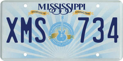 MS license plate XMS734
