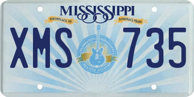 MS license plate XMS735