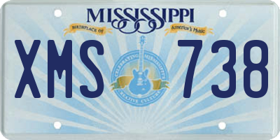 MS license plate XMS738