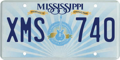 MS license plate XMS740