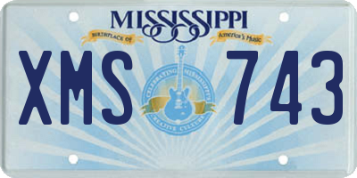 MS license plate XMS743