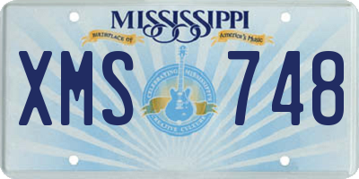 MS license plate XMS748