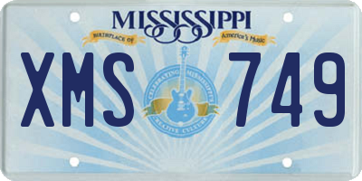 MS license plate XMS749