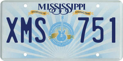 MS license plate XMS751