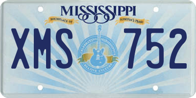 MS license plate XMS752
