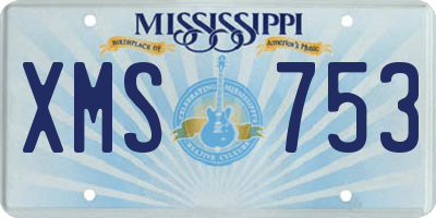 MS license plate XMS753
