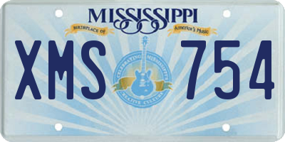 MS license plate XMS754