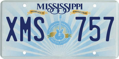 MS license plate XMS757
