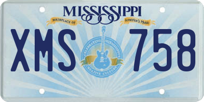 MS license plate XMS758