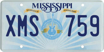 MS license plate XMS759