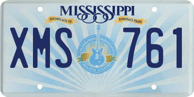 MS license plate XMS761
