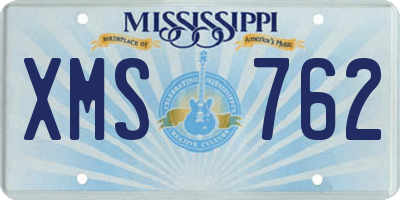MS license plate XMS762