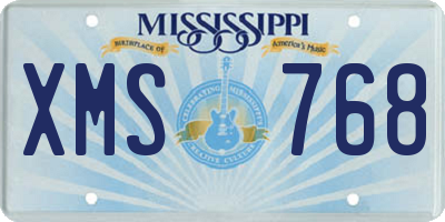 MS license plate XMS768