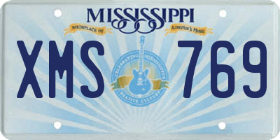 MS license plate XMS769