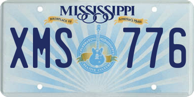 MS license plate XMS776