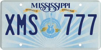 MS license plate XMS777