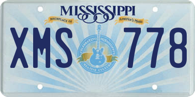 MS license plate XMS778