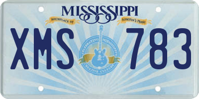 MS license plate XMS783
