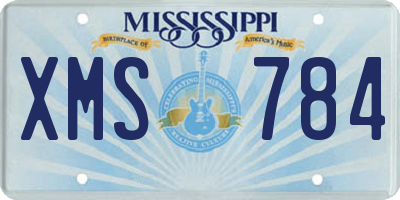 MS license plate XMS784