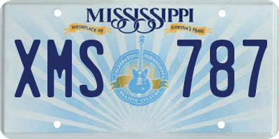 MS license plate XMS787