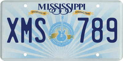 MS license plate XMS789
