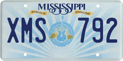 MS license plate XMS792
