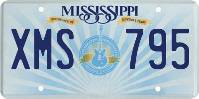 MS license plate XMS795
