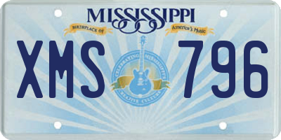 MS license plate XMS796